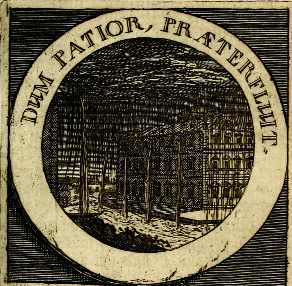An illustration from Philothei [pseud.] Christliche sinne-bilder auss dem lateinischen ins teutsch gecracht, 1679, leaf 164