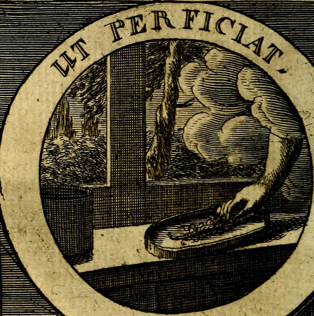 An illustration from Philothei [pseud.] Christliche sinne-bilder auss dem lateinischen ins teutsch gecracht, 1679, leaf 239