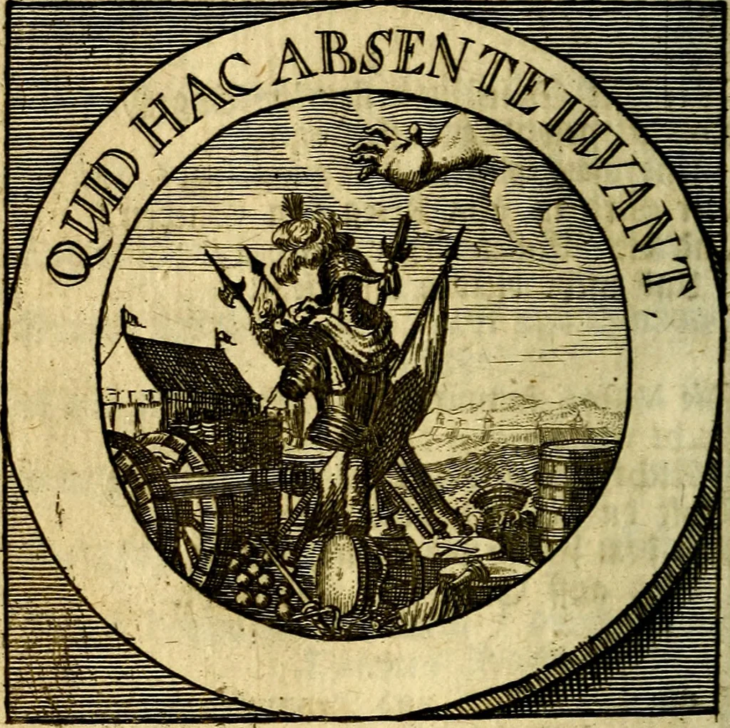 An illustration from Philothei [pseud.] Christliche sinne-bilder auss dem lateinischen ins teutsch gecracht, 1679, leaf 281