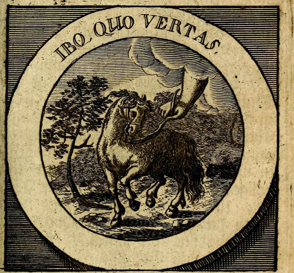 An illustration from Philothei [pseud.] Christliche sinne-bilder auss dem lateinischen ins teutsch gecracht, 1679, leaf 308