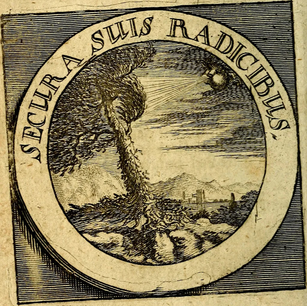 An illustration from Philothei [pseud.] Christliche sinne-bilder auss dem lateinischen ins teutsch gecracht, 1679, leaf 33