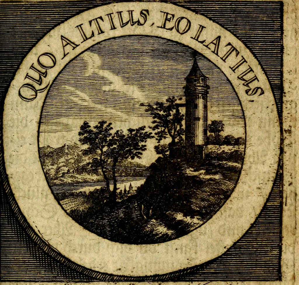 An illustration from Philothei [pseud.] Christliche sinne-bilder auss dem lateinischen ins teutsch gecracht, 1679, leaf 348