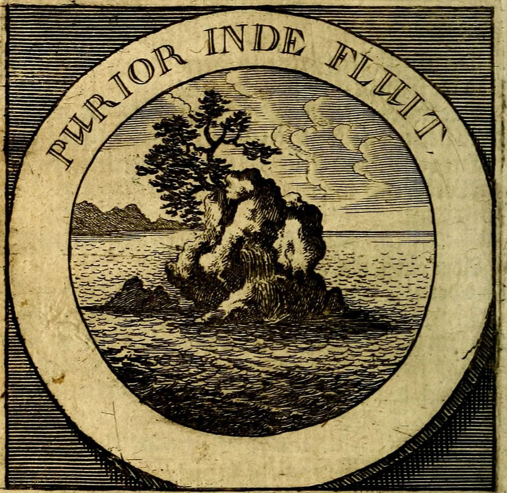 An illustration from Philothei [pseud.] Christliche sinne-bilder auss dem lateinischen ins teutsch gecracht, 1679, leaf 373