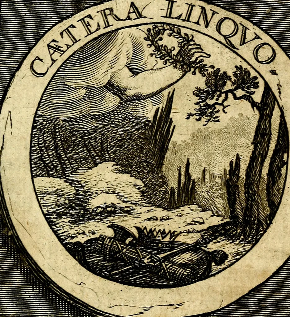An illustration from Philothei [pseud.] Christliche sinne-bilder auss dem lateinischen ins teutsch gecracht, 1679, leaf 38