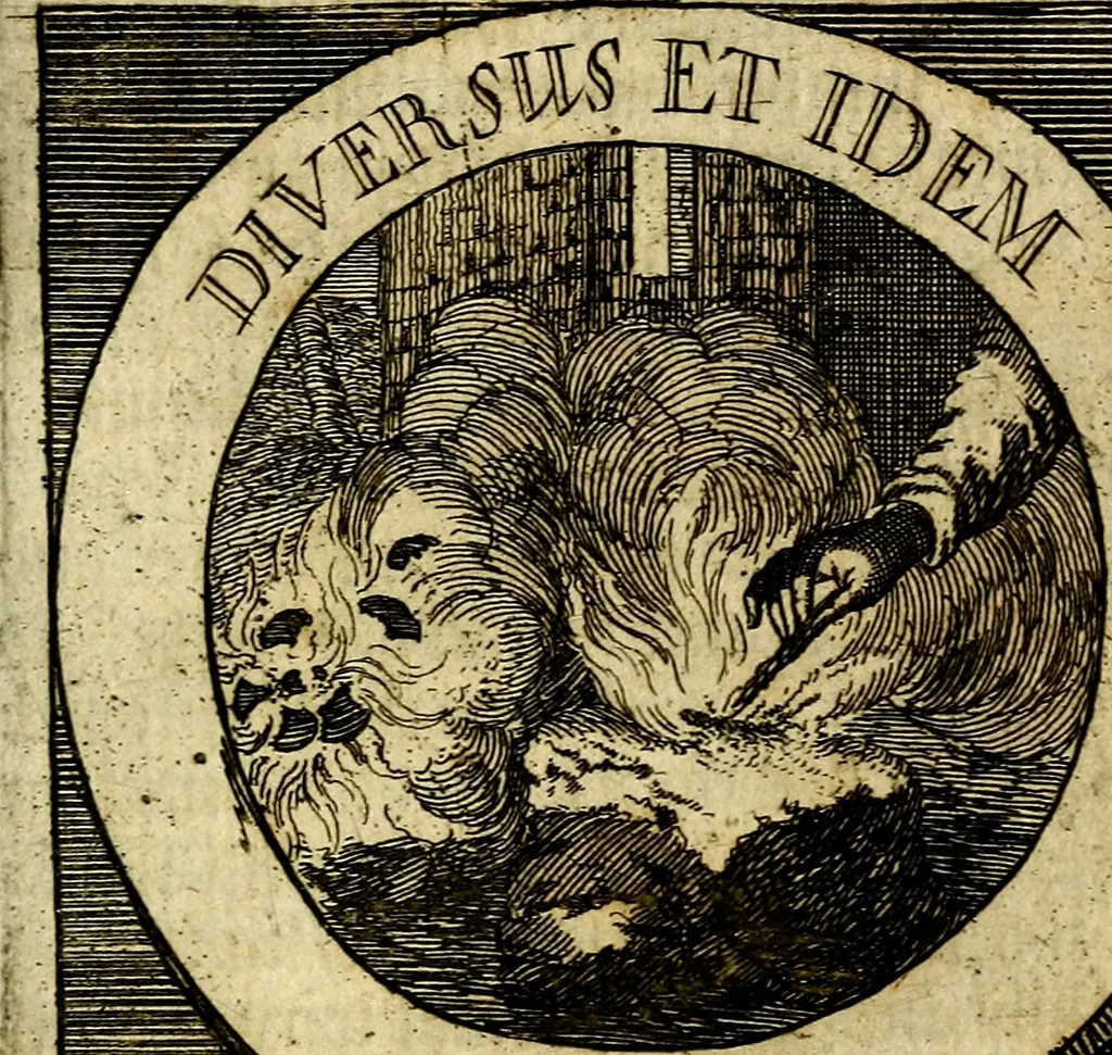 An illustration from Philothei [pseud.] Christliche sinne-bilder auss dem lateinischen ins teutsch gecracht, 1679, leaf 408