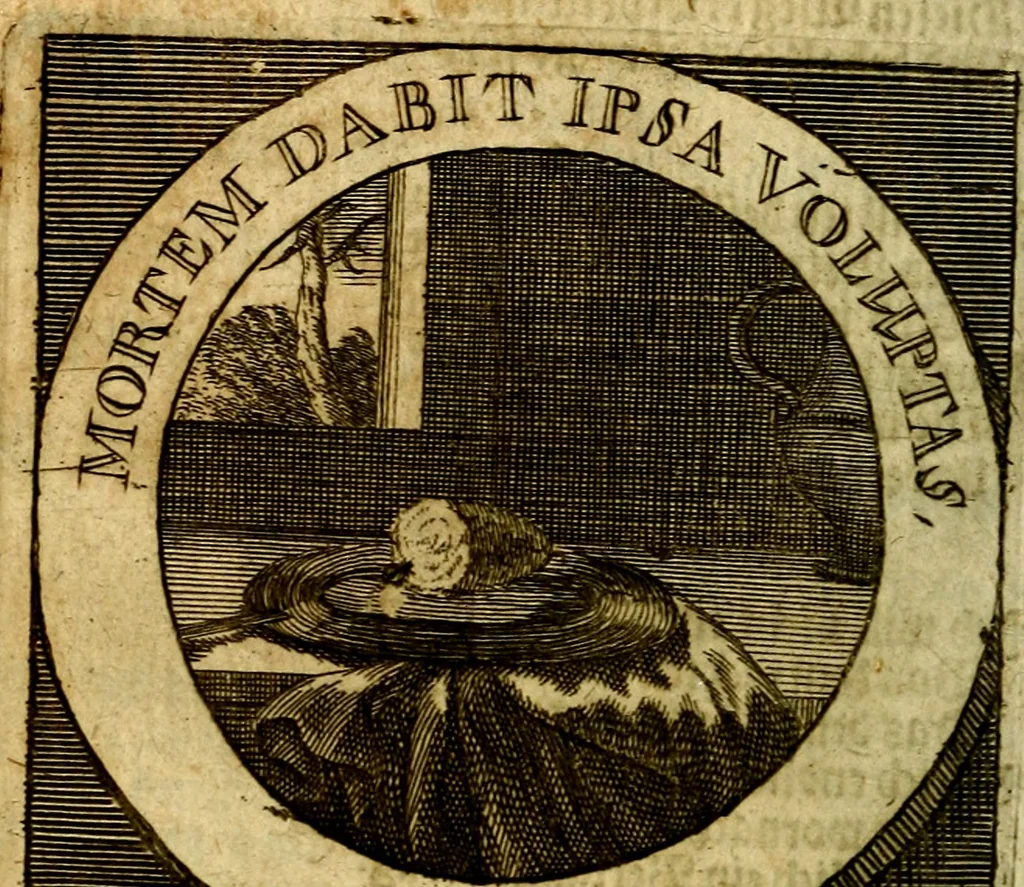 An illustration from Philothei [pseud.] Christliche sinne-bilder auss dem lateinischen ins teutsch gecracht, 1679, leaf 427