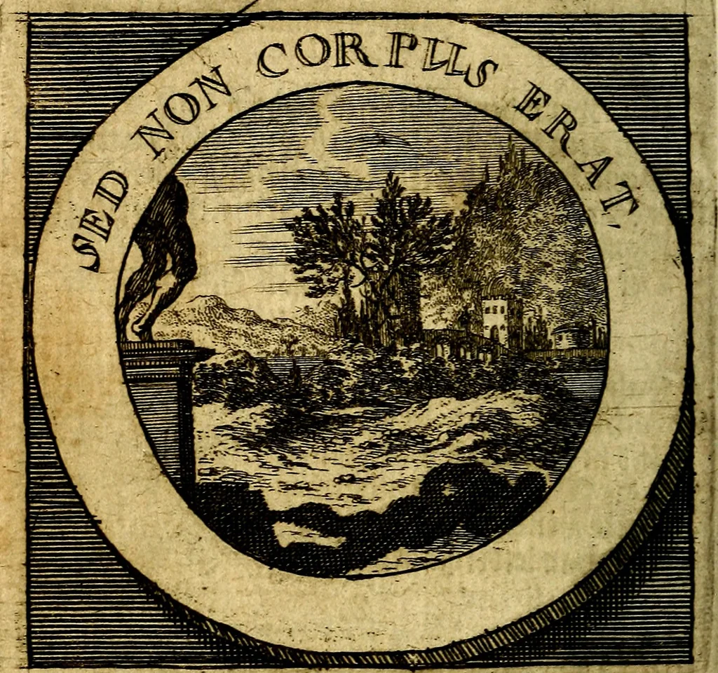 An illustration from Philothei [pseud.] Christliche sinne-bilder auss dem lateinischen ins teutsch gecracht, 1679, leaf 441