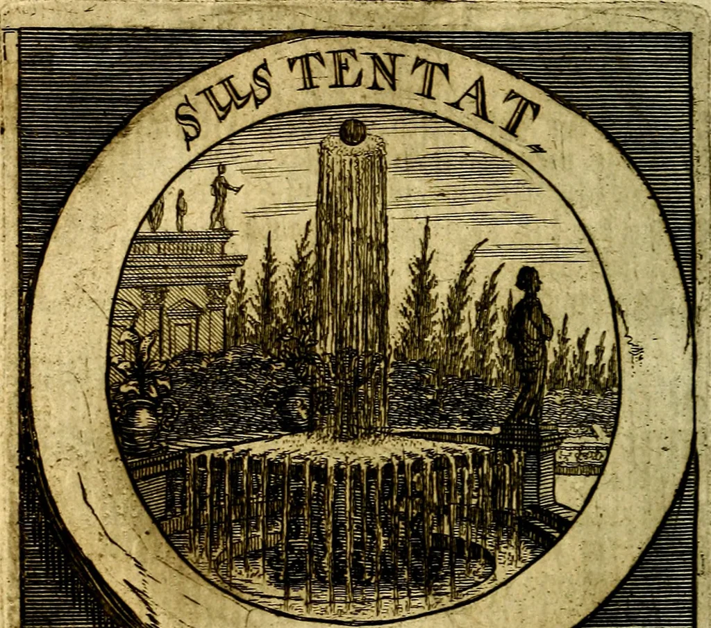 An illustration from Philothei [pseud.] Christliche sinne-bilder auss dem lateinischen ins teutsch gecracht, 1679, leaf 67