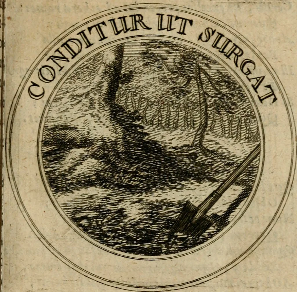 An illustration from Philothei Symbola christiana : quibus idea hominis christiani exprimitur, 1682, leaf 128