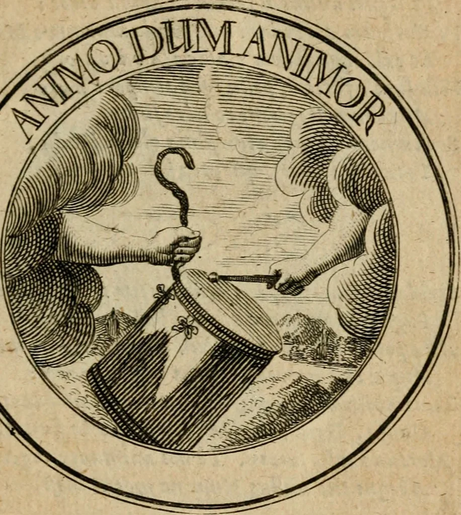 An illustration from Philothei Symbola christiana : quibus idea hominis christiani exprimitur, 1682, leaf 164