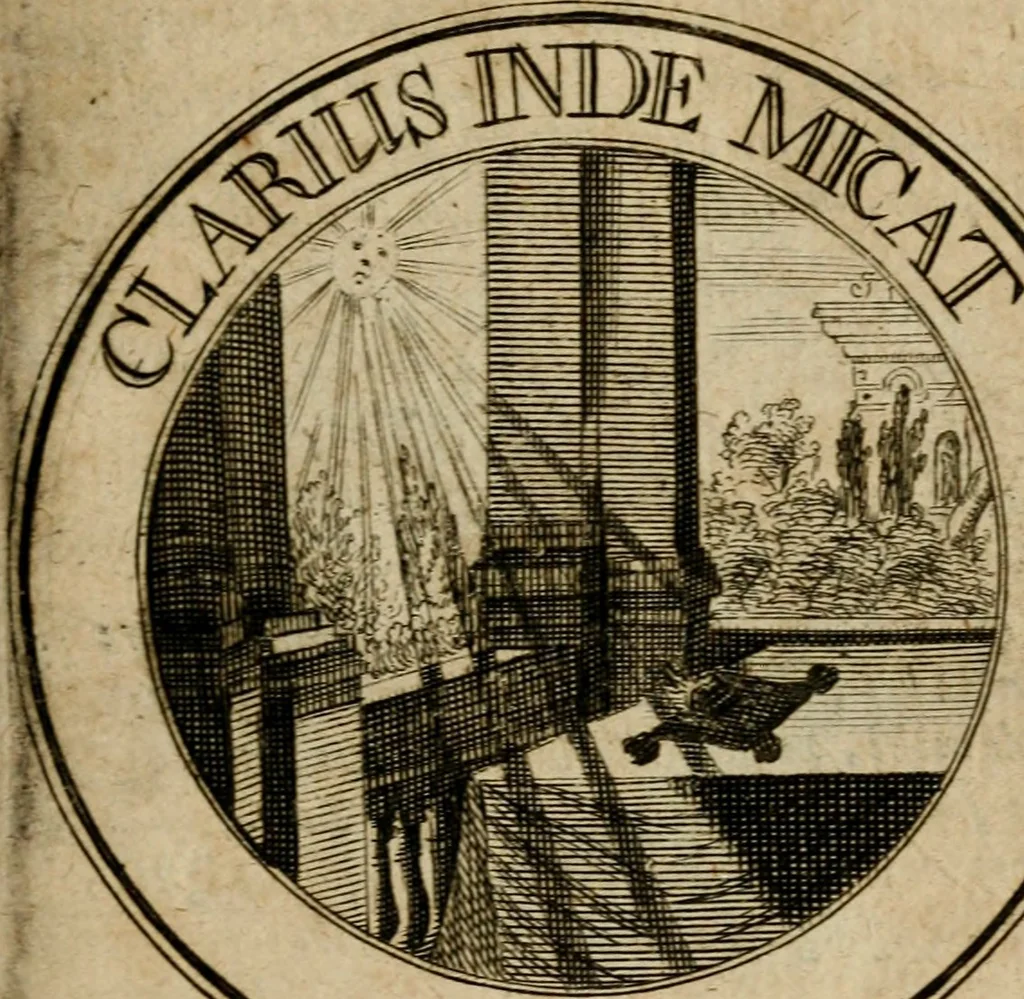 An illustration from Philothei Symbola christiana : quibus idea hominis christiani exprimitur, 1682, leaf 176