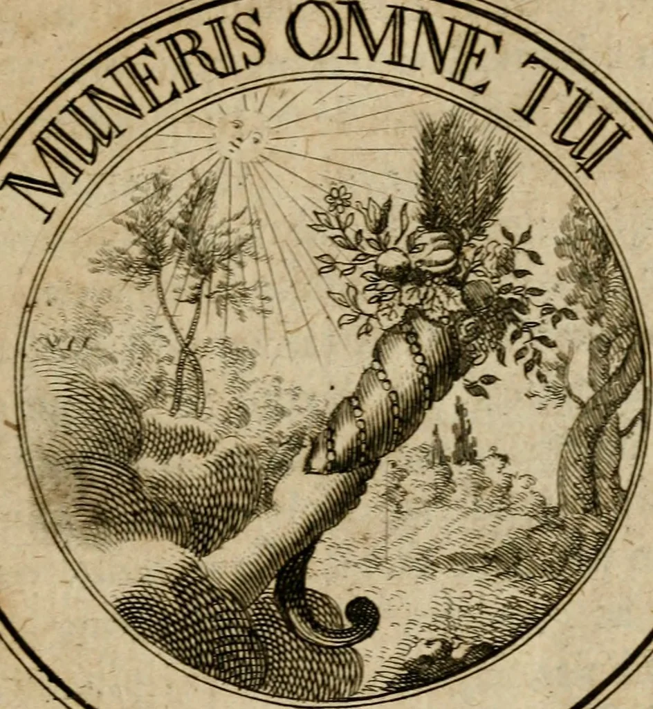 An illustration from Philothei Symbola christiana : quibus idea hominis christiani exprimitur, 1682, leaf 184
