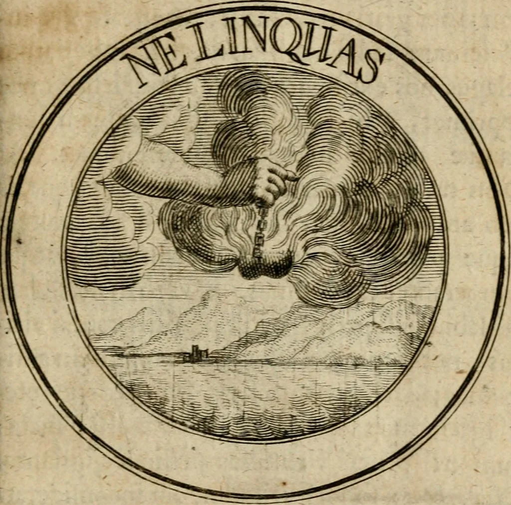 An illustration from Philothei Symbola christiana : quibus idea hominis christiani exprimitur, 1682, leaf 212