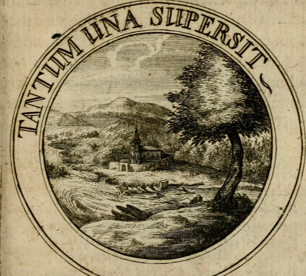 An illustration from Philothei Symbola christiana : quibus idea hominis christiani exprimitur, 1682, leaf 252