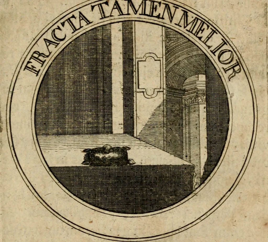 An illustration from Philothei Symbola christiana : quibus idea hominis christiani exprimitur, 1682, leaf 266