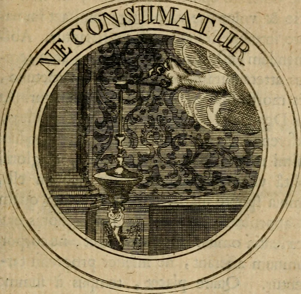An illustration from Philothei Symbola christiana : quibus idea hominis christiani exprimitur, 1682, leaf 70