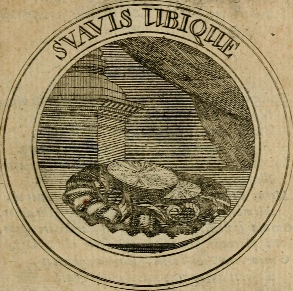 An illustration from Philothei Symbola christiana : quibus idea hominis christiani exprimitur, 1682, leaf 74