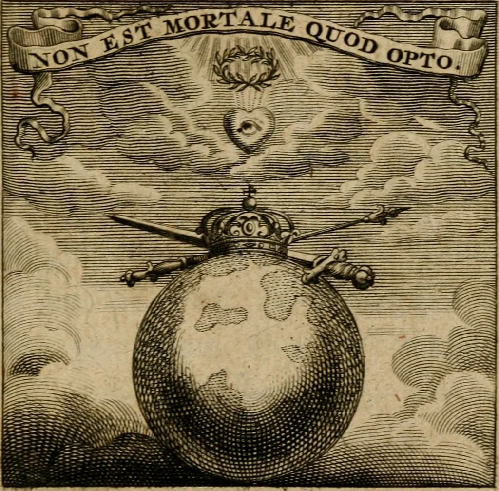 An illustration from Philothei Symbola christiana : quibus idea hominis christiani exprimitur, 1682, leaf 8