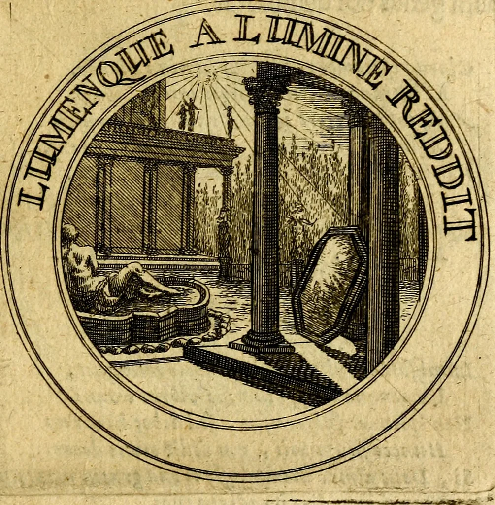 An illustration from Philothei Symbola christiana : quibus idea hominis christiani exprimitur, 1682, leaf 100