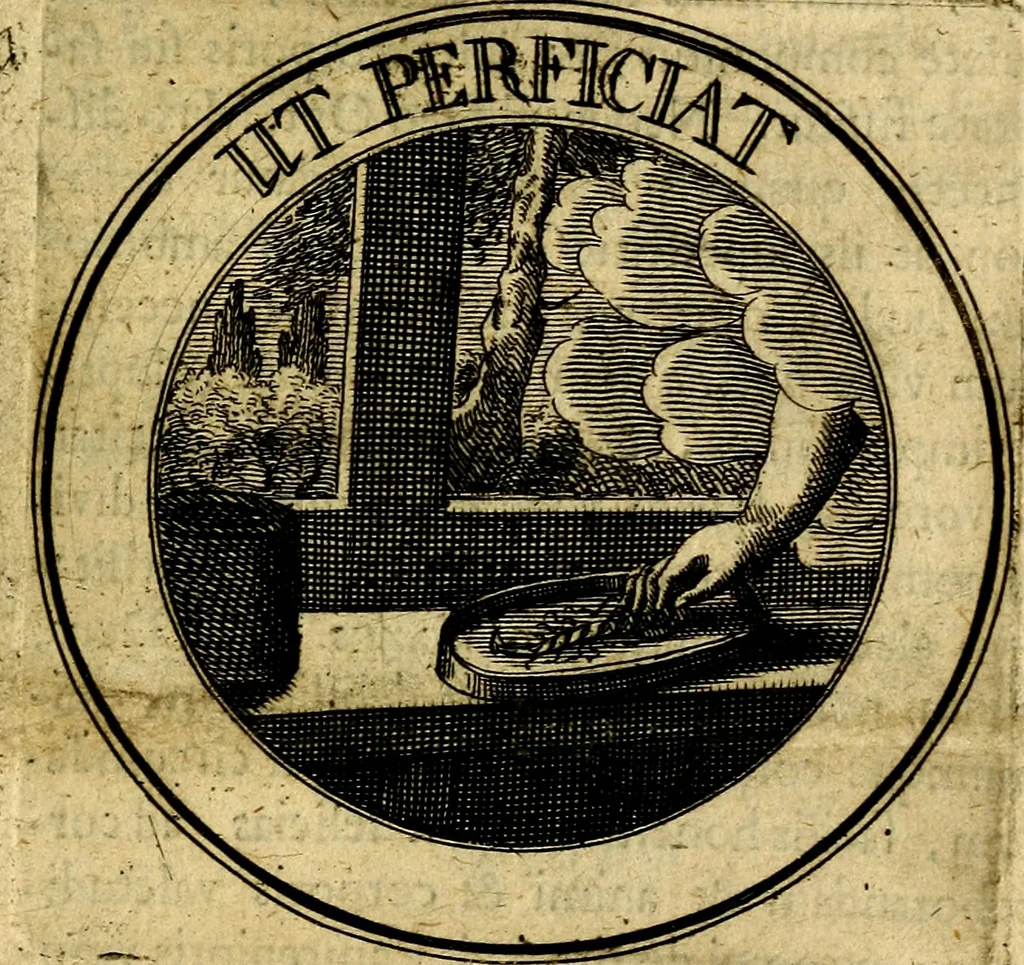 An illustration from Philothei Symbola christiana : quibus idea hominis christiani exprimitur, 1682, leaf 174