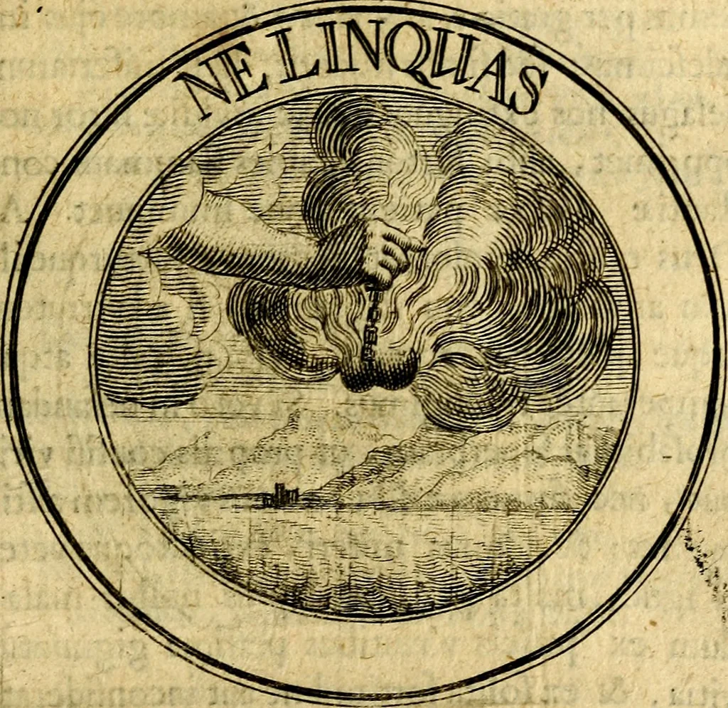 An illustration from Philothei Symbola christiana : quibus idea hominis christiani exprimitur, 1682, leaf 208