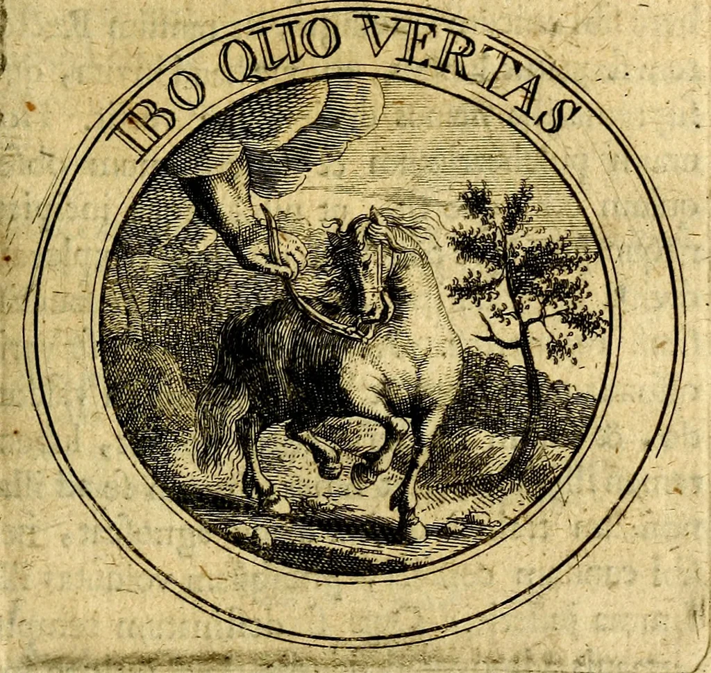 An illustration from Philothei Symbola christiana : quibus idea hominis christiani exprimitur, 1682, leaf 220