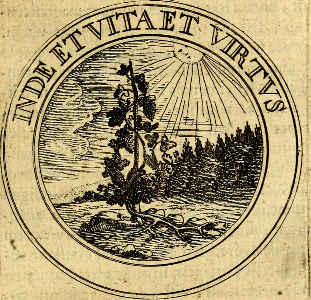 An illustration from Philothei Symbola christiana : quibus idea hominis christiani exprimitur, 1682, leaf 36