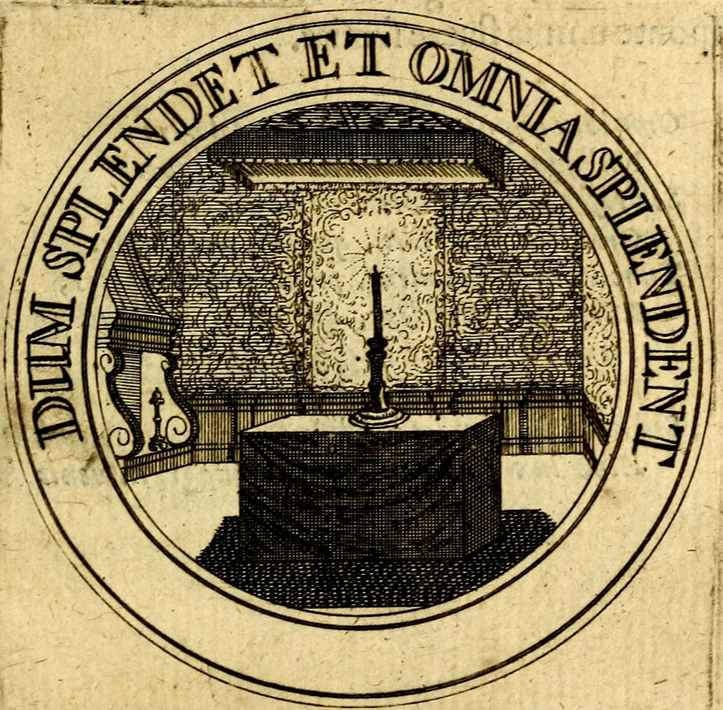 An illustration from Philothei Symbola christiana : quibus idea hominis christiani exprimitur, 1682, leaf 46