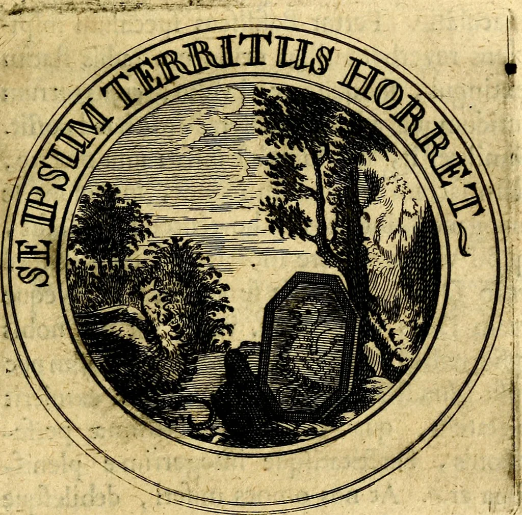 An illustration from Philothei Symbola christiana : quibus idea hominis christiani exprimitur, 1682, leaf 54