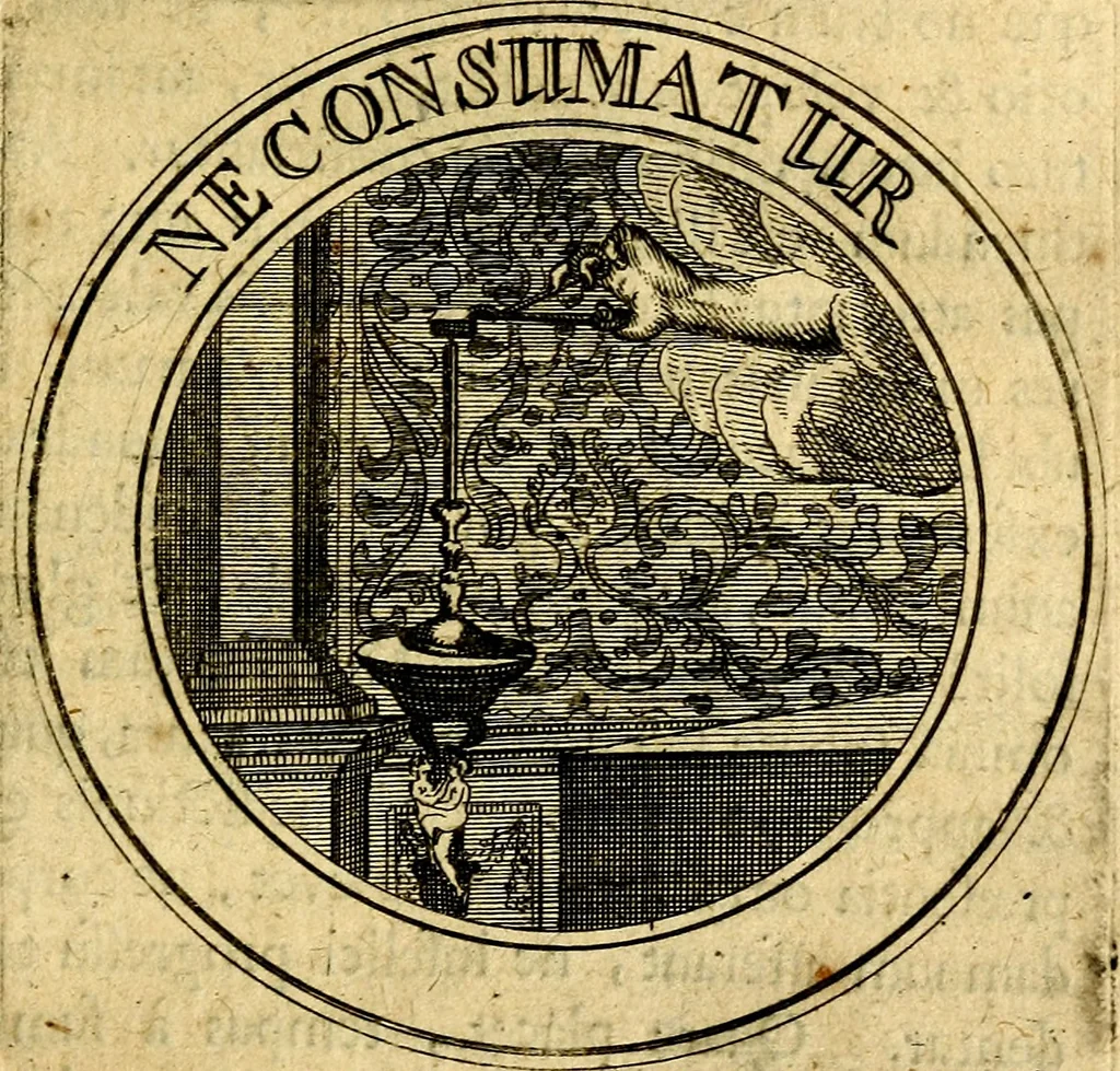 An illustration from Philothei Symbola christiana : quibus idea hominis christiani exprimitur, 1682, leaf 66