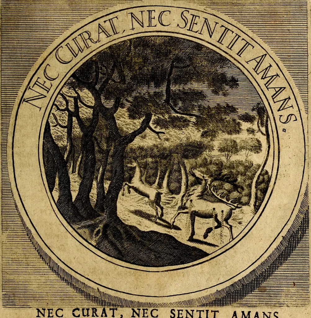 An illustration from Philothei symbola christiana : quibus idea hominis christiani exprimitur, 1677, leaf 134