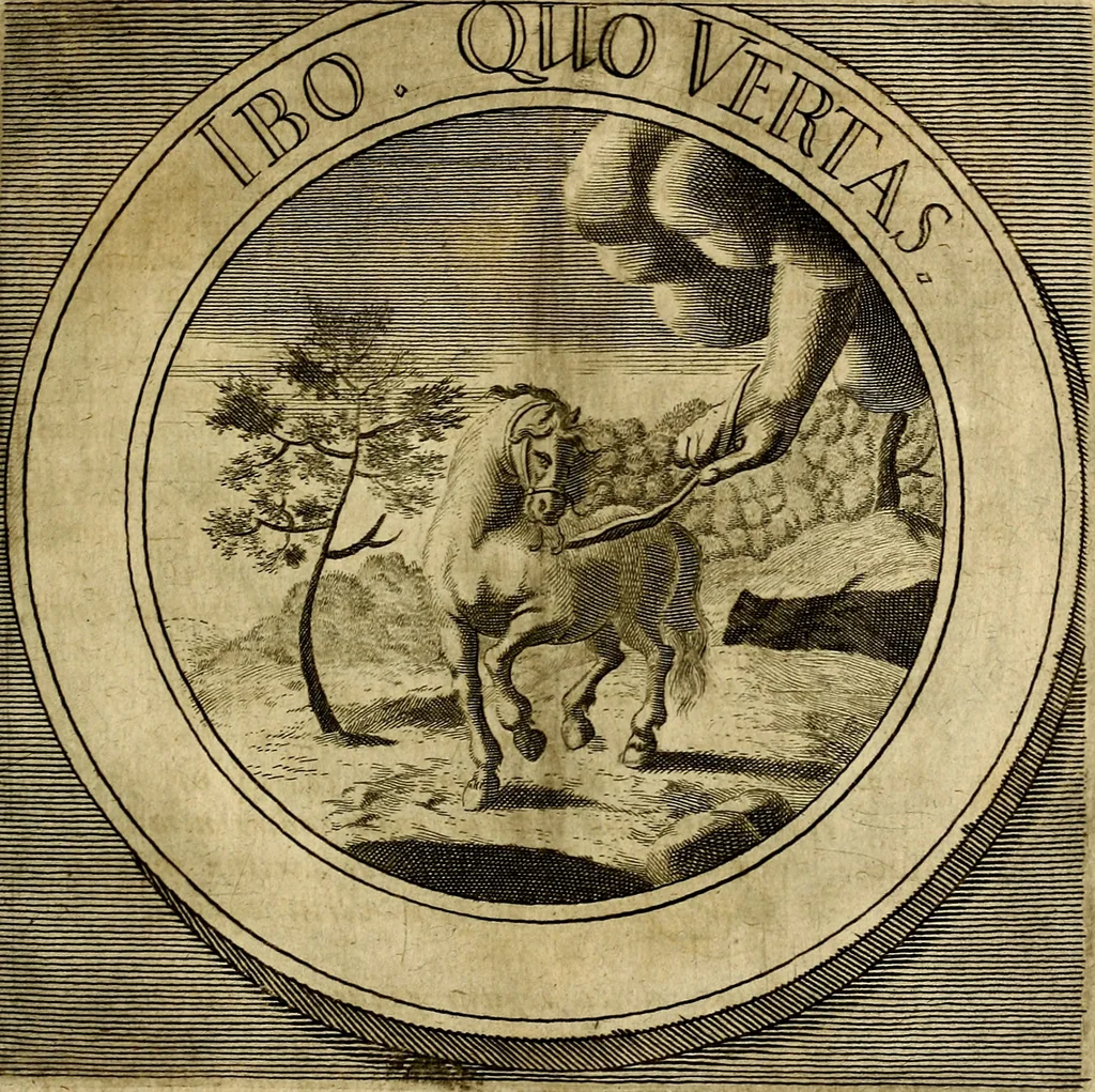An illustration from Philothei symbola christiana : quibus idea hominis christiani exprimitur, 1677, leaf 140