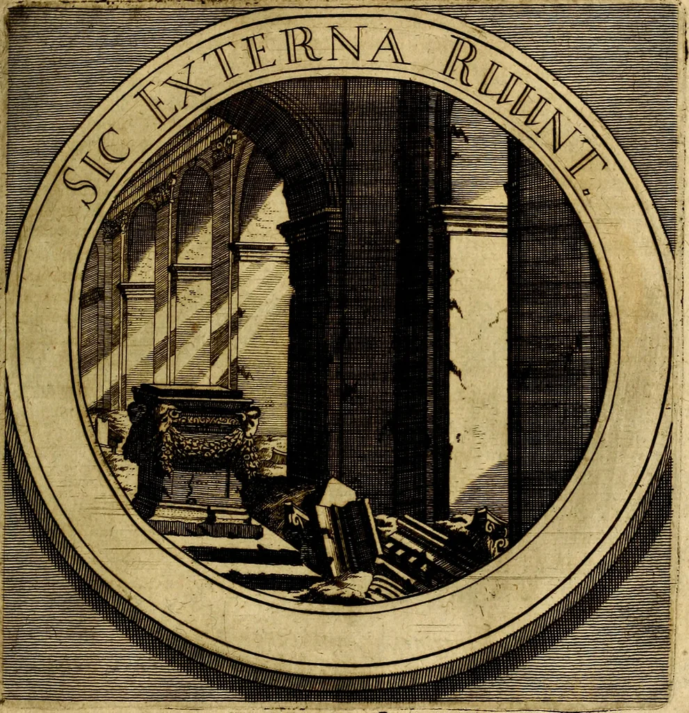 An illustration from Philothei symbola christiana : quibus idea hominis christiani exprimitur, 1677, leaf 162