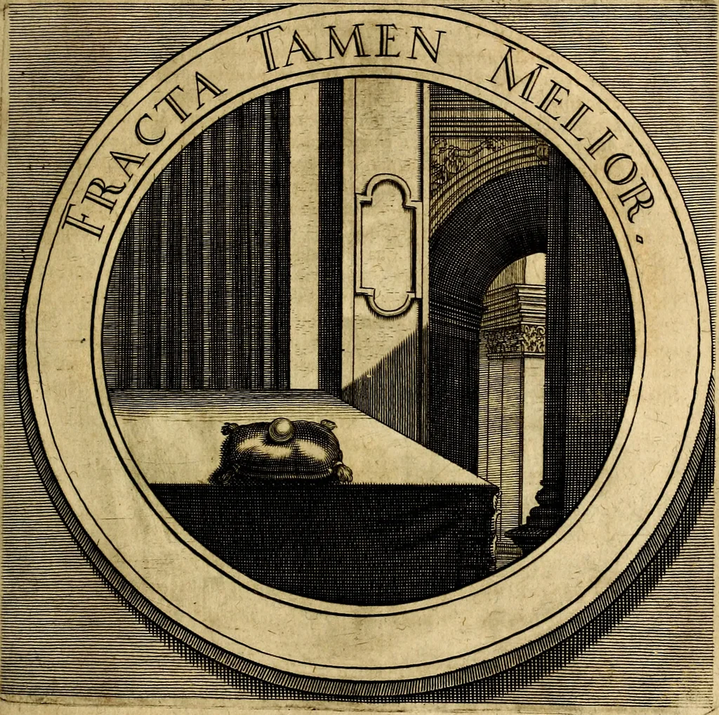 An illustration from Philothei symbola christiana : quibus idea hominis christiani exprimitur, 1677, leaf 168