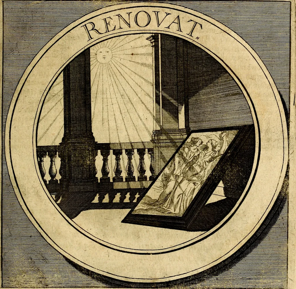 An illustration from Philothei symbola christiana : quibus idea hominis christiani exprimitur, 1677, leaf 170