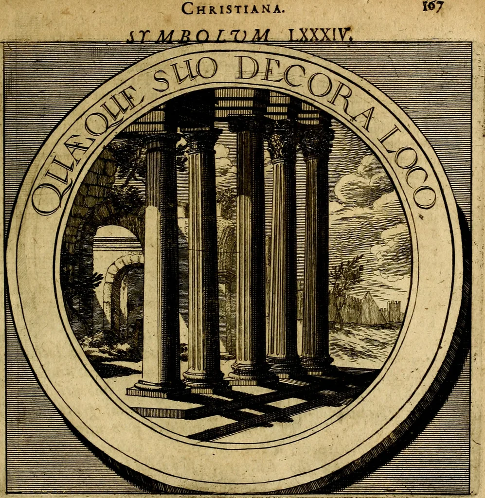 An illustration from Philothei symbola christiana : quibus idea hominis christiani exprimitur, 1677, leaf 178