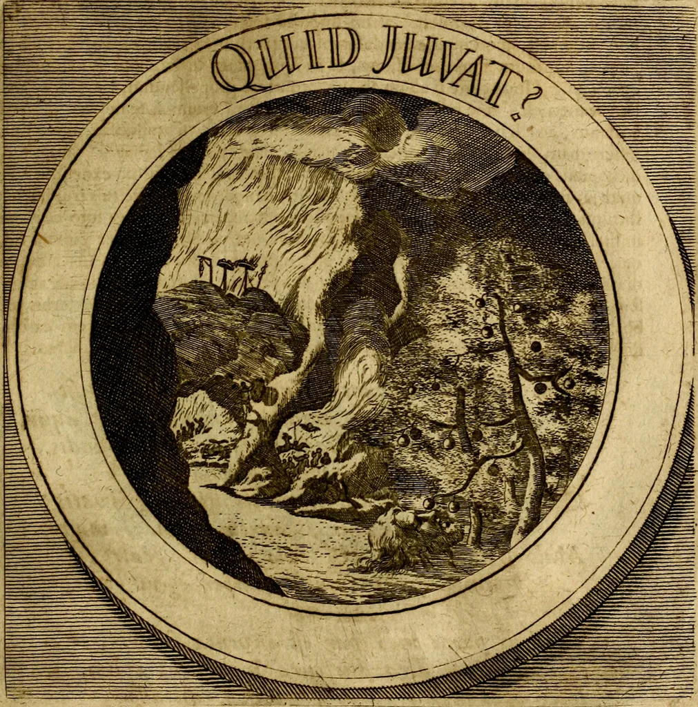 An illustration from Philothei symbola christiana : quibus idea hominis christiani exprimitur, 1677, leaf 190