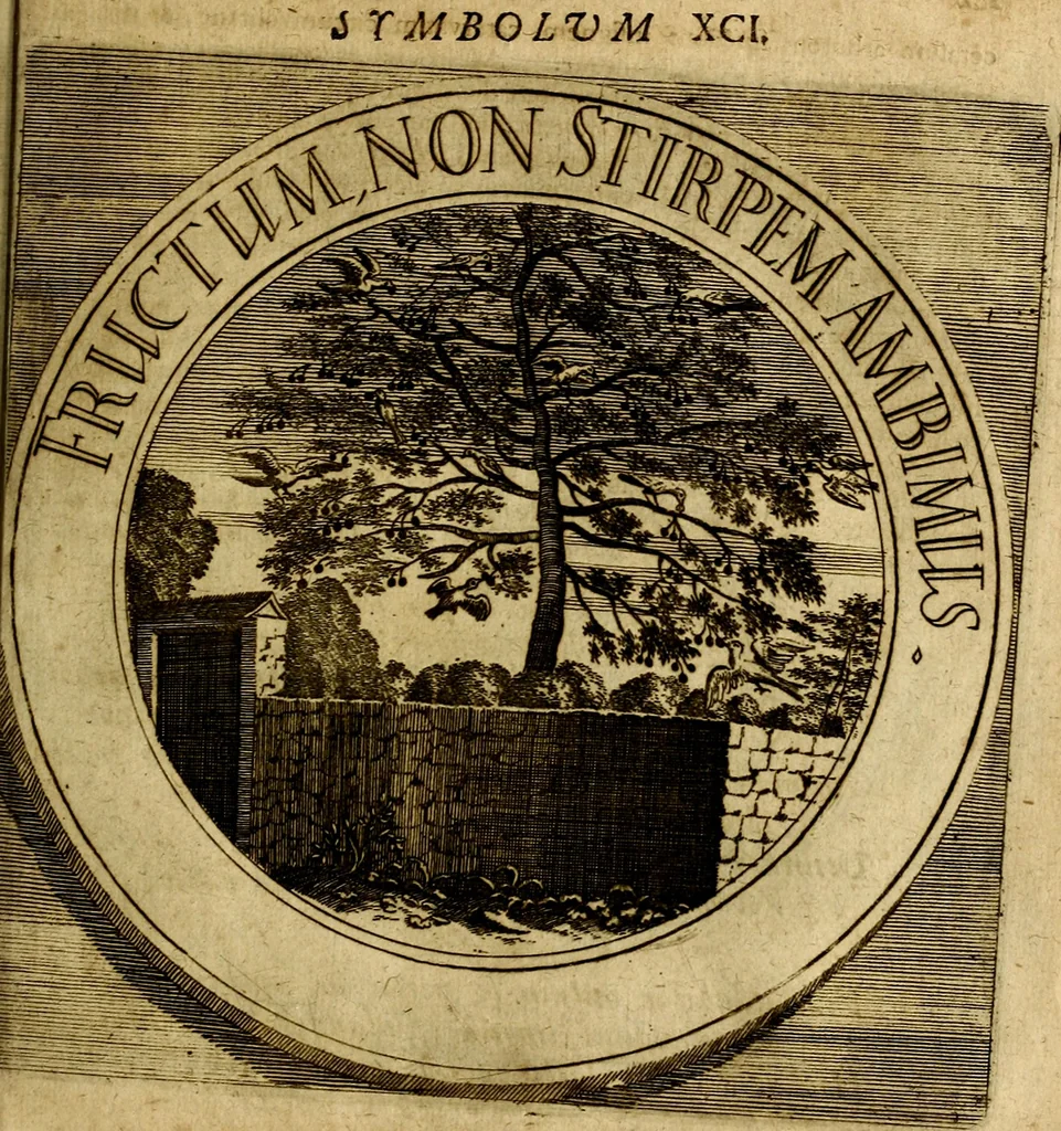 An illustration from Philothei symbola christiana : quibus idea hominis christiani exprimitur, 1677, leaf 192