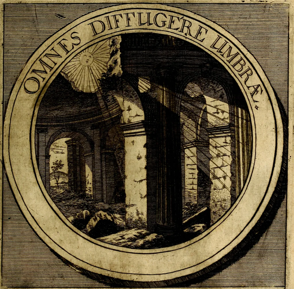 An illustration from Philothei symbola christiana : quibus idea hominis christiani exprimitur, 1677, leaf 198