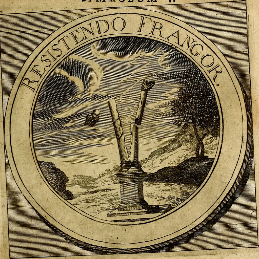 An illustration from Philothei symbola christiana : quibus idea hominis christiani exprimitur, 1677, leaf 20