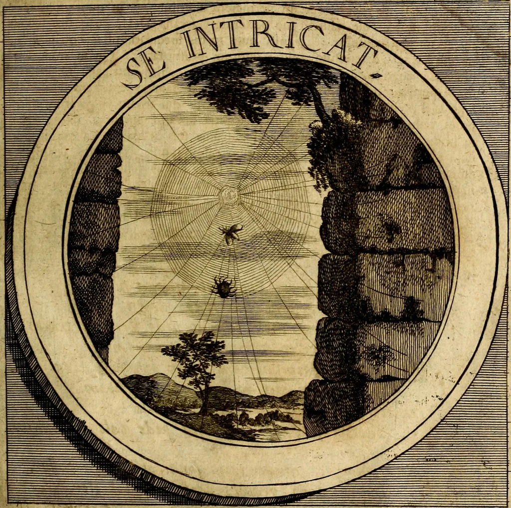 An illustration from Philothei symbola christiana : quibus idea hominis christiani exprimitur, 1677, leaf 202