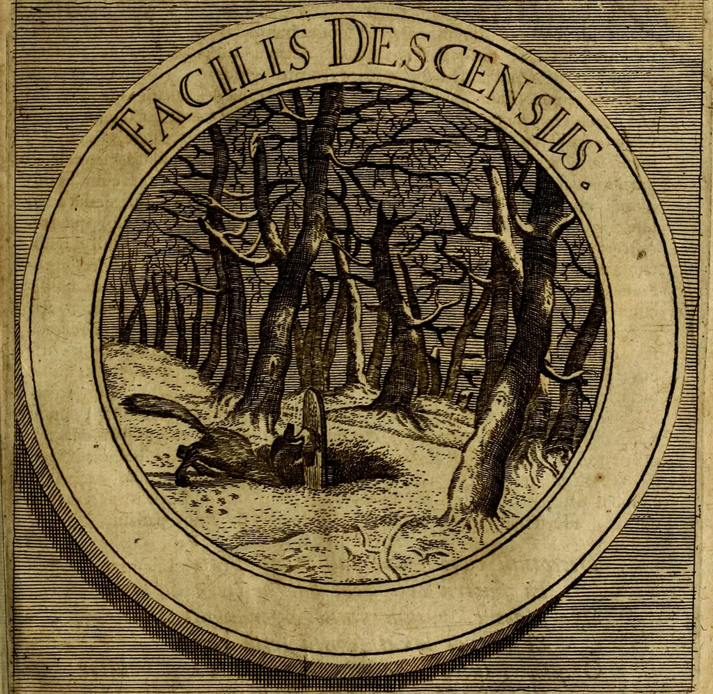 An illustration from Philothei symbola christiana : quibus idea hominis christiani exprimitur, 1677, leaf 204