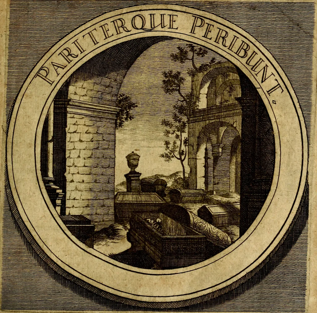 An illustration from Philothei symbola christiana : quibus idea hominis christiani exprimitur, 1677, leaf 208