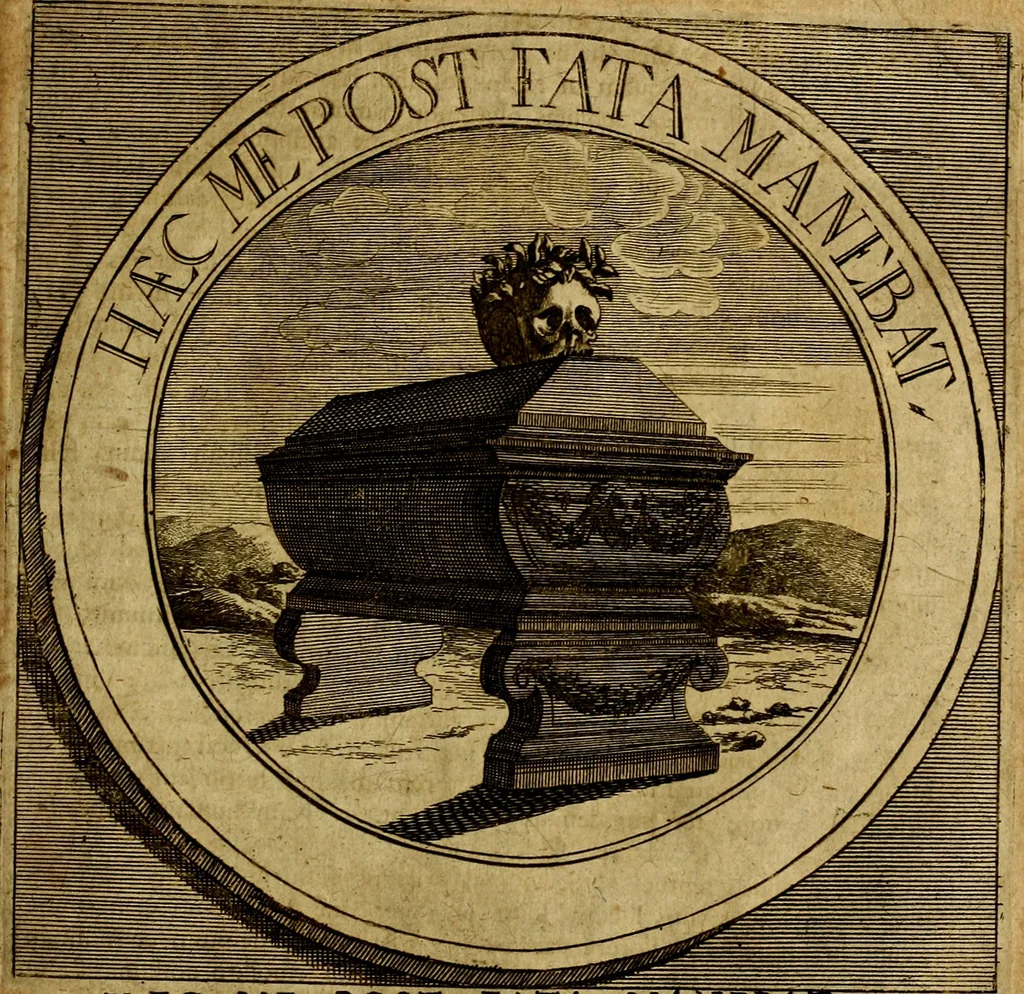 An illustration from Philothei symbola christiana : quibus idea hominis christiani exprimitur, 1677, leaf 210