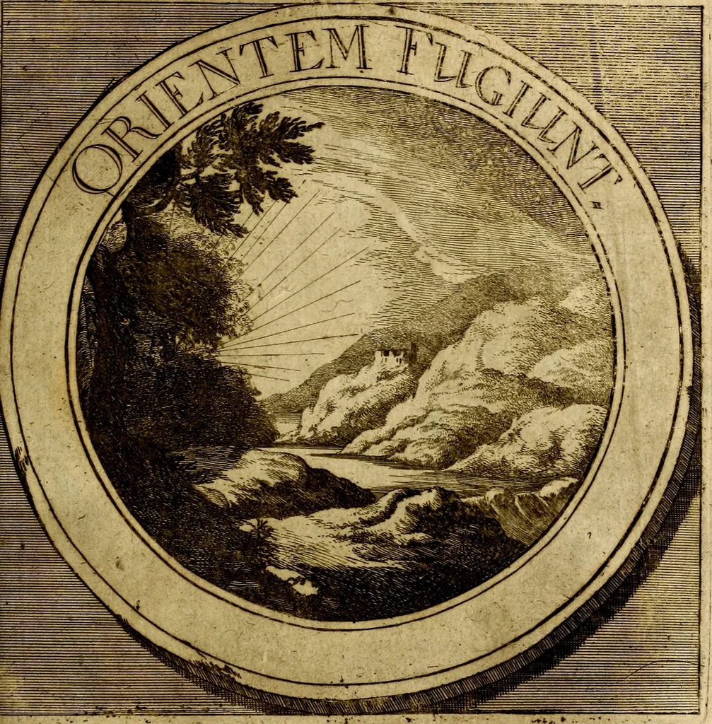 An illustration from Philothei symbola christiana : quibus idea hominis christiani exprimitur, 1677, leaf 32
