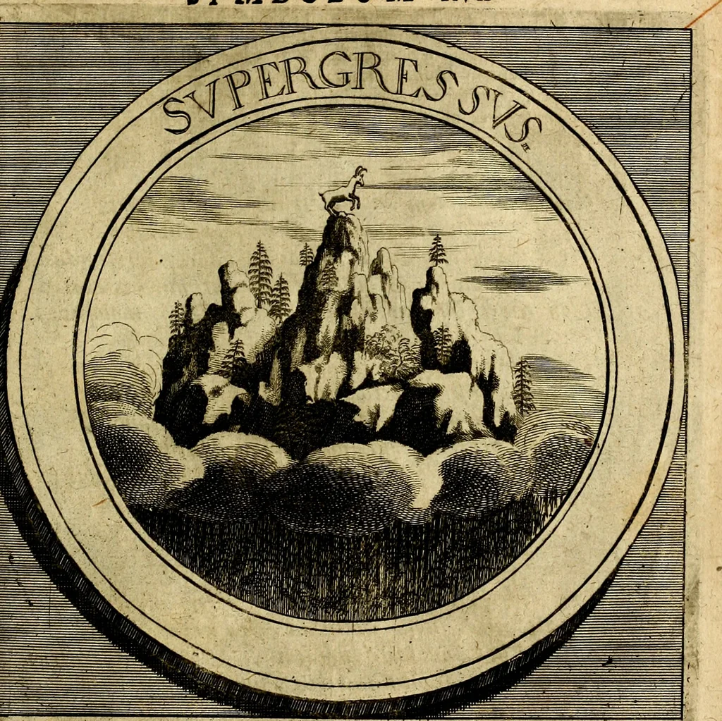 An illustration from Philothei symbola christiana : quibus idea hominis christiani exprimitur, 1677, leaf 44