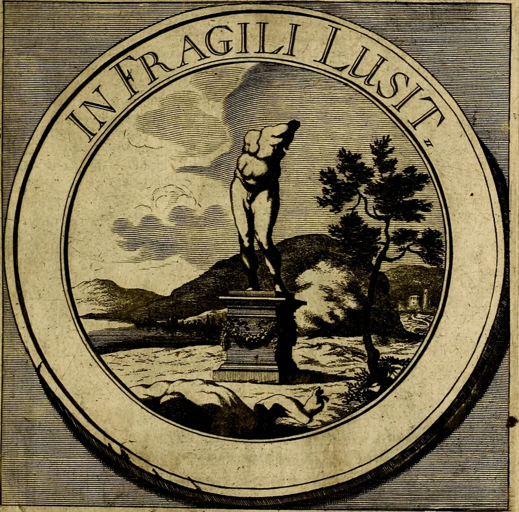 An illustration from Philothei symbola christiana : quibus idea hominis christiani exprimitur, 1677, leaf 52