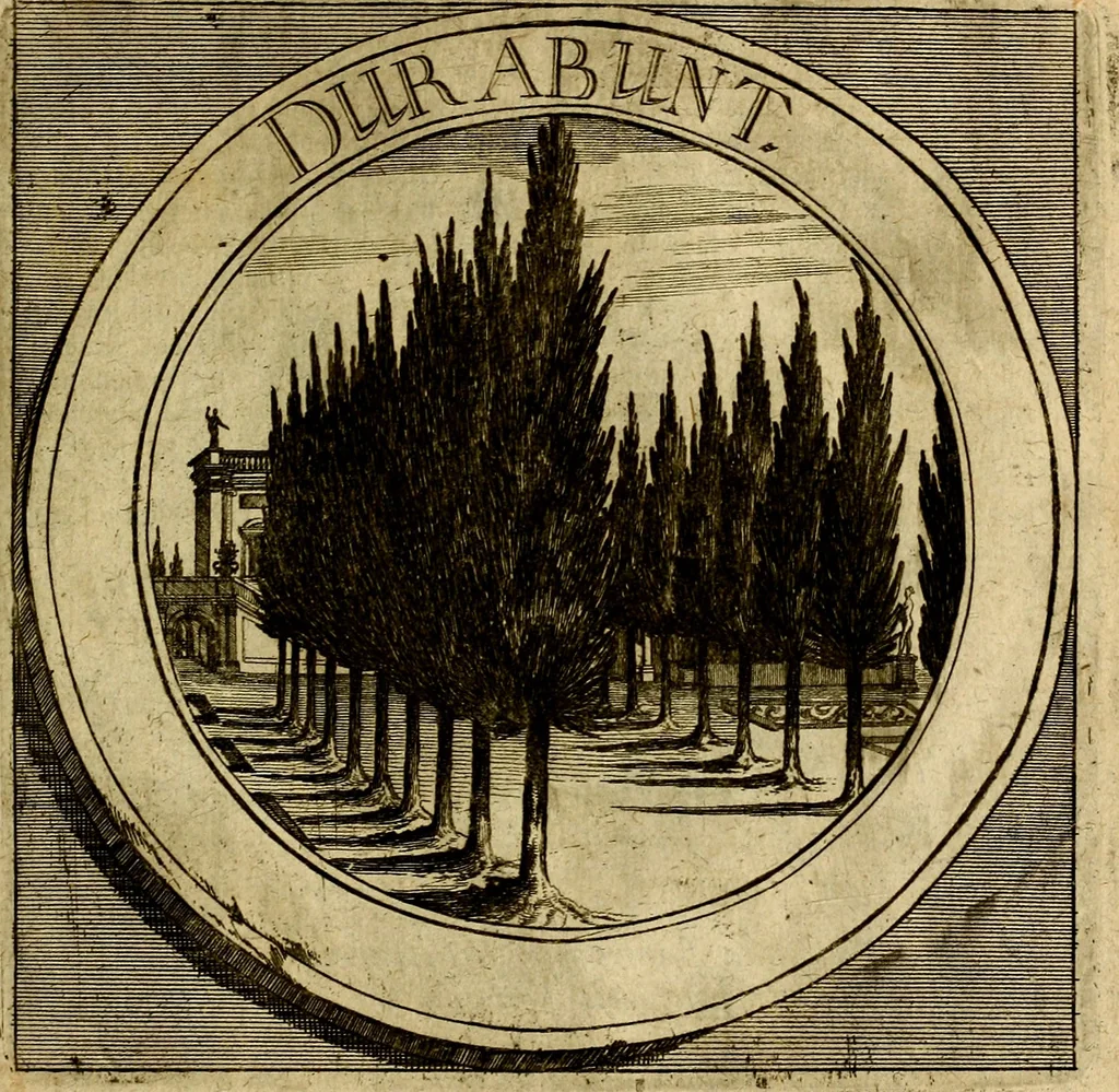 An illustration from Philothei symbola christiana : quibus idea hominis christiani exprimitur, 1677, leaf 54