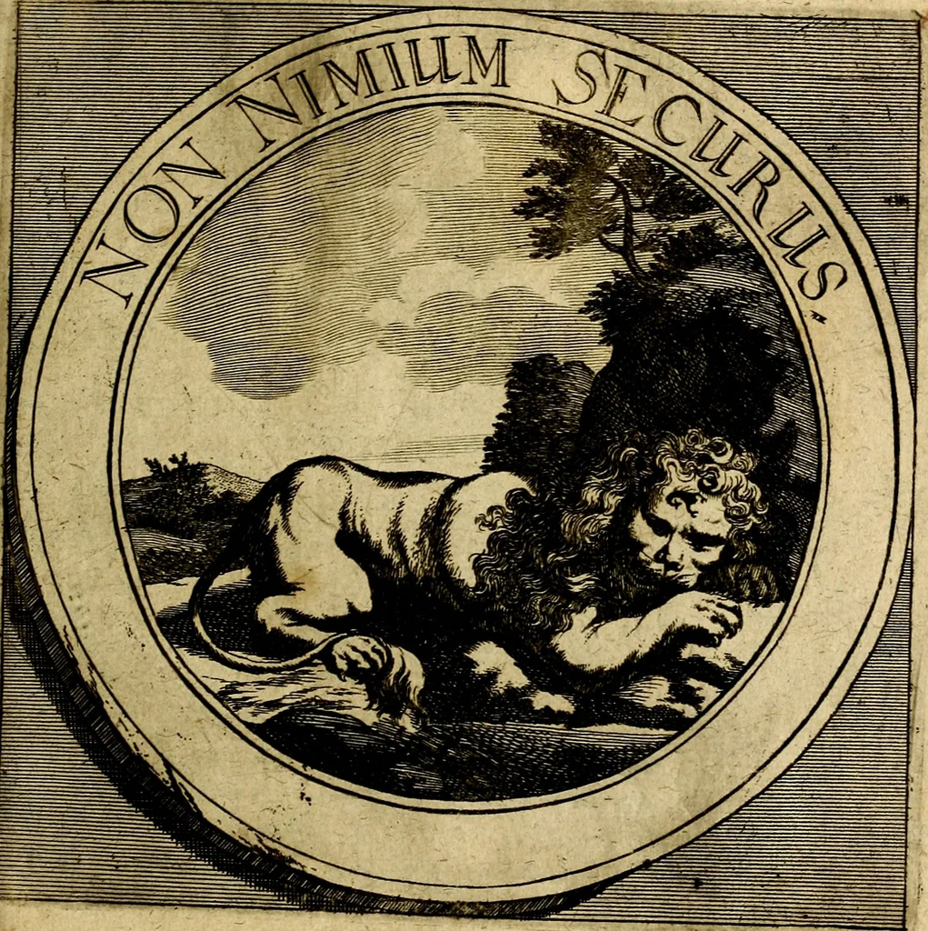 An illustration from Philothei symbola christiana : quibus idea hominis christiani exprimitur, 1677, leaf 58