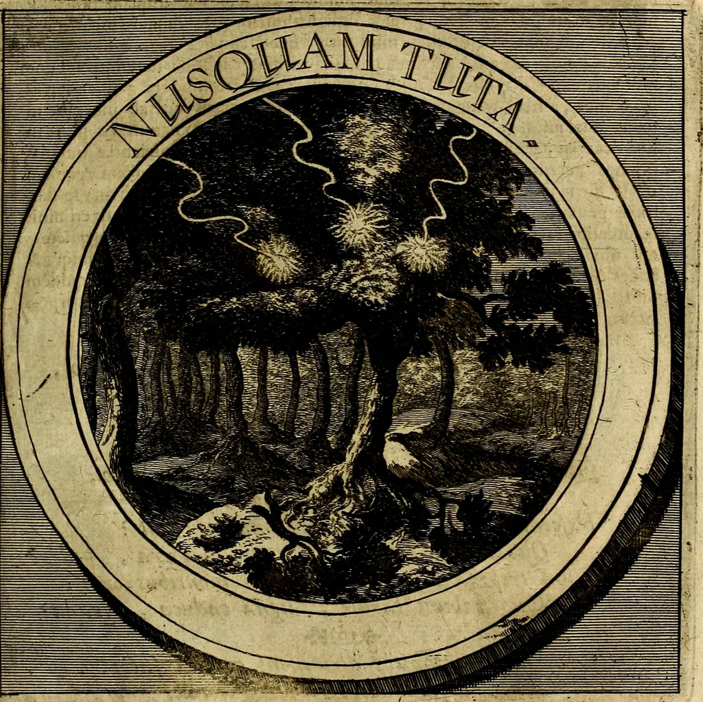 An illustration from Philothei symbola christiana : quibus idea hominis christiani exprimitur, 1677, leaf 68